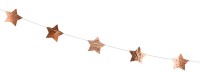 Widok: Girlanda z metalicznych gwiazdek w kolorze różowego złota 3,6m