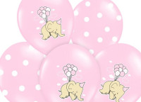 Preview: 6 Girl Elephant balloons 30cm