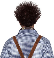Preview: Gel hedgehog men's wig brown