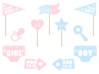 11 Boy or Girl photo props pink-blue