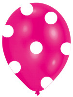 Oversigt: 6 farvede balloner med prikker 27,5 cm