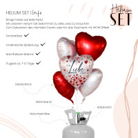 Vorschau: All about Love Ballonbouquet-Set mit Heliumbehälter