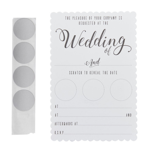 10 cartes d'invitation de mariage à gratter