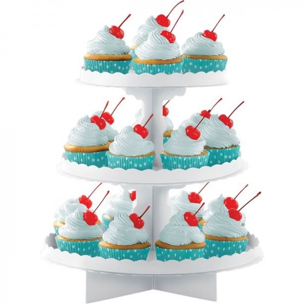 Soporte para tarta cupcake blanco 29cm