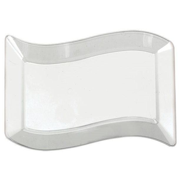 10 wellige Kunststoff Servierplatten 19cm x 30cm