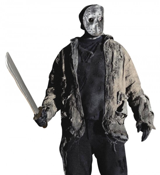 Scary mask with machete 56cm 2