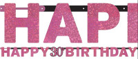 Pink 30th Birthday Girlande 2,13m