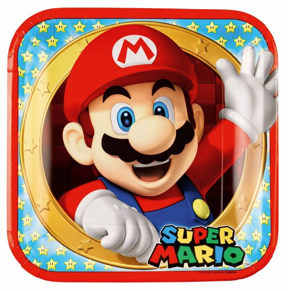 8 Super Mario papieren borden 23cm