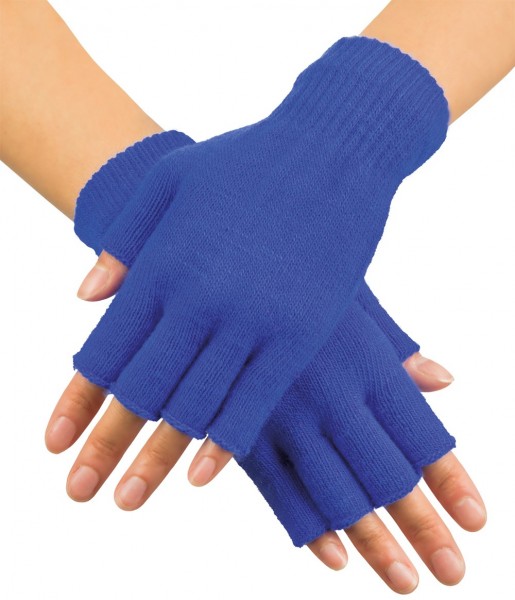 Blaue Fingerlose Handschuhe