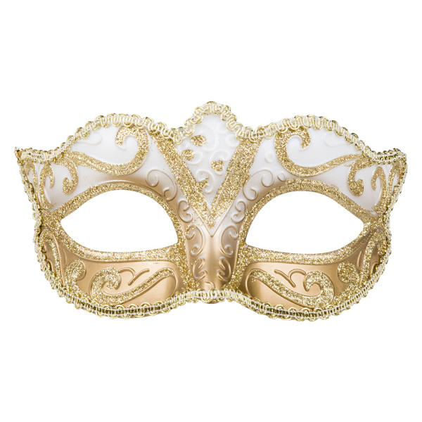 Dekoreret venetiansk maske guld 4
