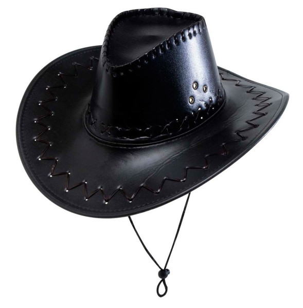Czarny kapelusz z przeszyciami