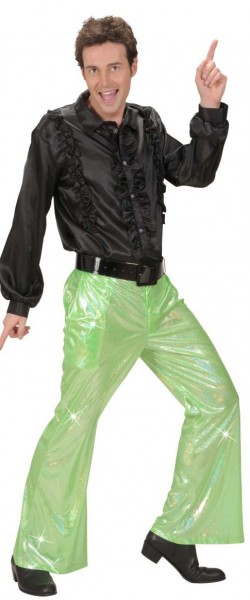 Disco glamor flared pants green