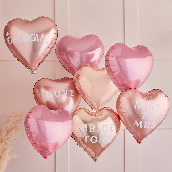 Full Love heart balloon bouquet 8 pieces