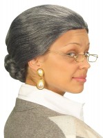 Gray grandma wig