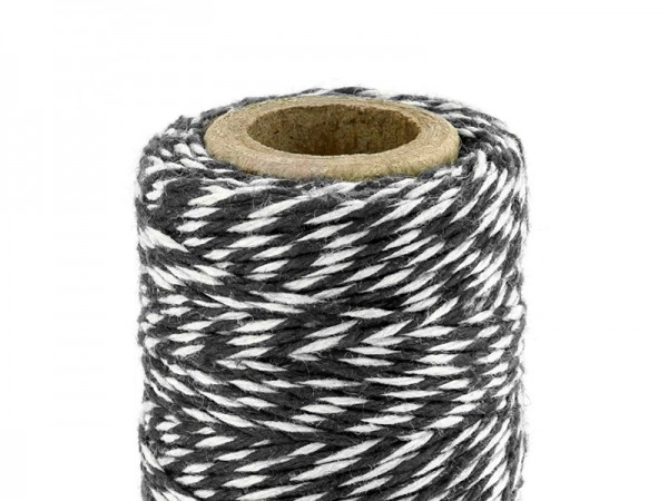 50 m de hilo de algodón en blanco y negro