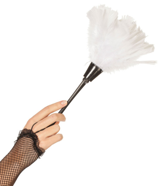 White feather feather duster