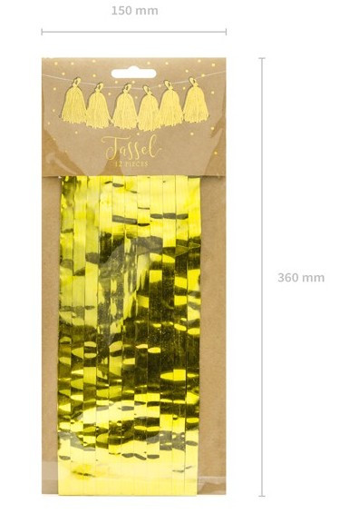 Goldene metallic Tasselgirlande 1,5m x 30cm 3