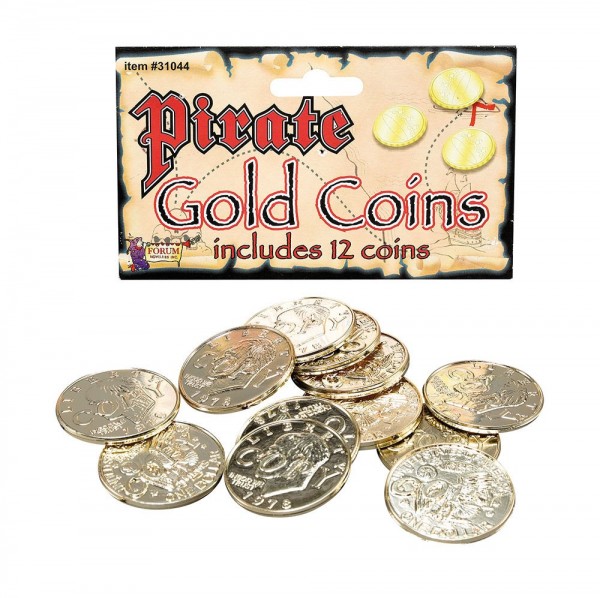 12 Piratenschatz Goldmünzen