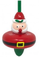 Preview: 1 cute Christmas spinning top 8cm