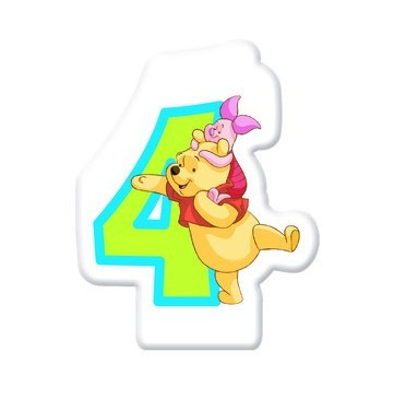 Winnie the Pooh birthday party number 4 cake candle 5cm