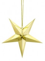 Hanging Star Decoration Gold 30cm