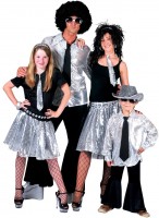Preview: Glitter sequin skirt silver children