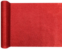Vorschau: Rot glänzender Tischläufer 3m