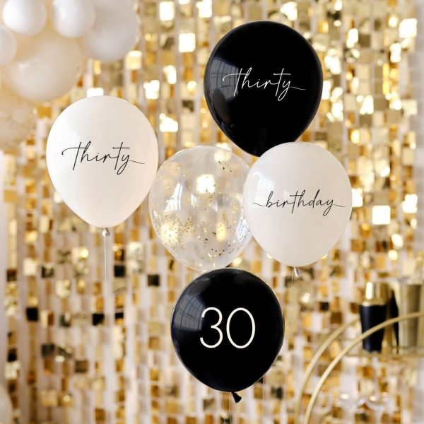 5 elegante 30-års fødselsdagsballoner