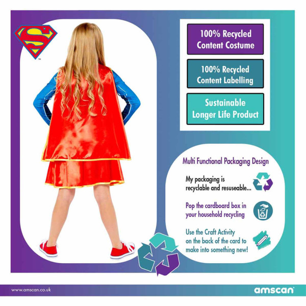 Supergirl Kostüm für Mädchen recycelt 7