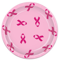 Paper plate with pink bows 23cm