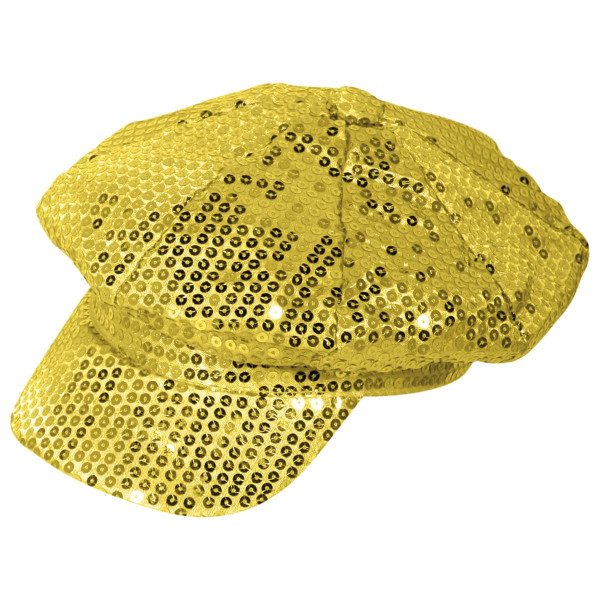 Elegante berretto dorato con paillettes