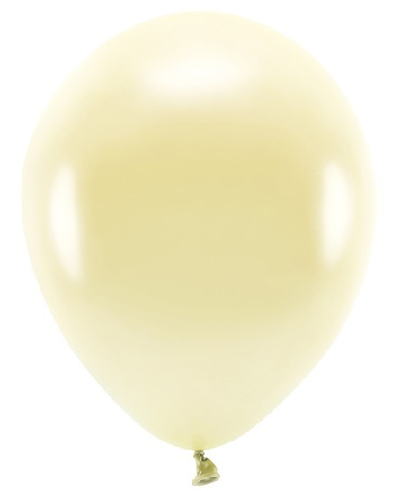 100 Eco metallic balloons lemon yellow 30cm