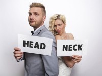Förhandsgranskning: 2 fotobox bröllopsskyltar Head & Neck 30x15cm