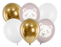 6 cute polar bear balloons 30cm
