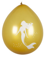 Vorschau: 6 Ballons Goldene Meerjungfrau 25cm