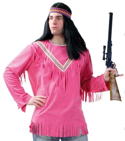 Indisk herrkostym med rosa fransar