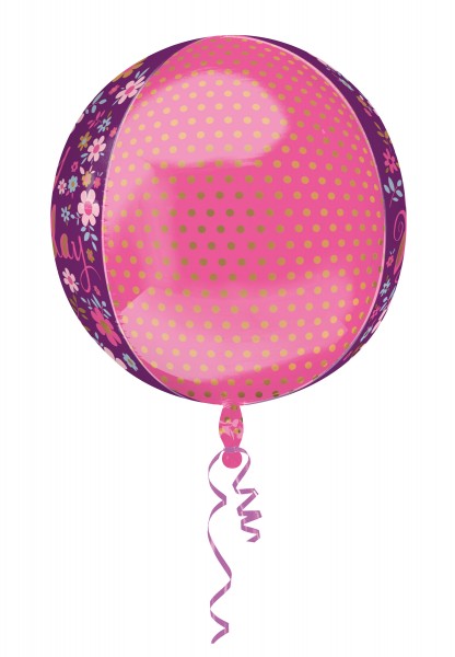 Kugelballon Blumige Geburtstagsgrüße 2