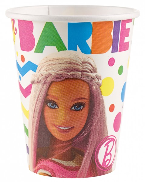 8 Barbie Fashionista Pappbecher 266ml