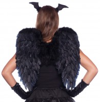 Grandes ailes de diable en noir 50cm