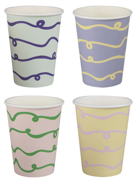 8 paper cups Bella Pastel 250ml