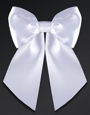 2 satin decorative bows white 18cm 3