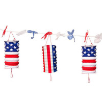 Garland with Chinese lanterns USA Party 360cm