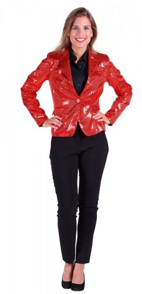 Glamour Paillettes Party Blazer Rosso