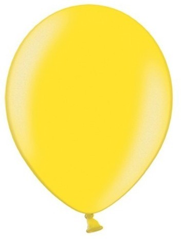 10 ballons métalliques Party Star jaune citron 27cm