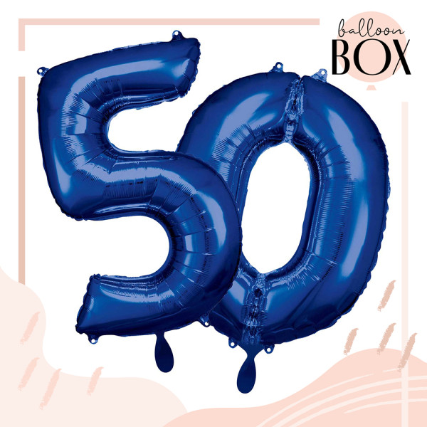 10 Heliumballons in der Box Blau 50