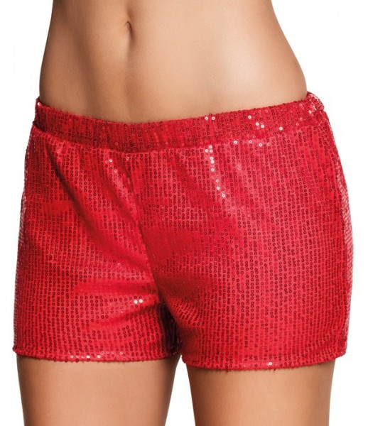 Sequin hot bukser glamour i rødt