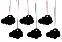 Aperçu: 6 étiquettes cadeaux nuages noires