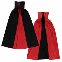 Widok: Dwustronna peleryna w kolorze czarno-czerwonym