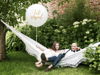 Just Married XL balloon gold 1m