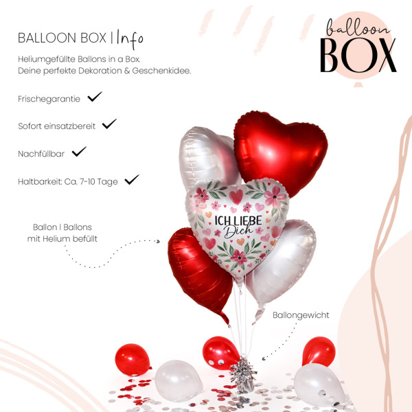 Heliumballon in der Box Rosy Romance 3